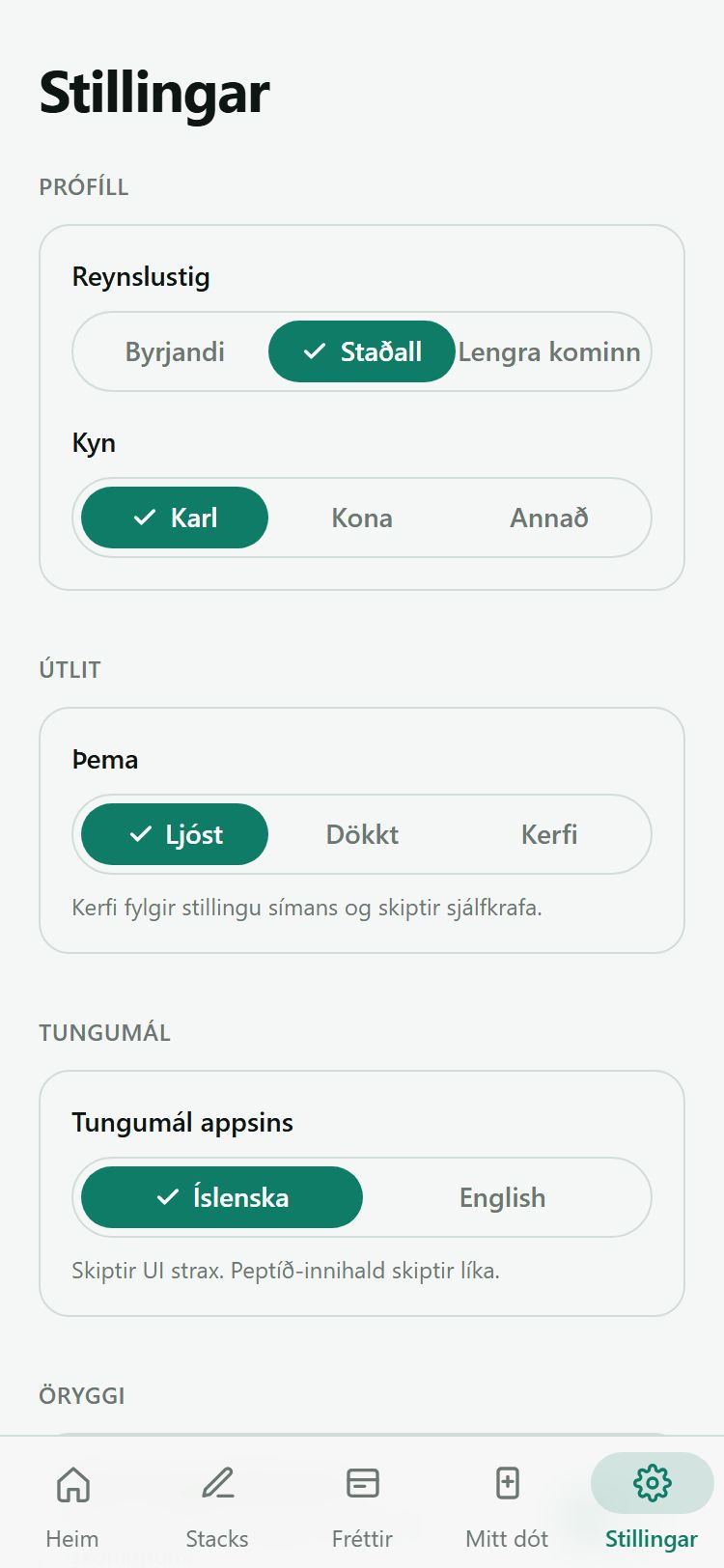 Stillingaskjár Peptora